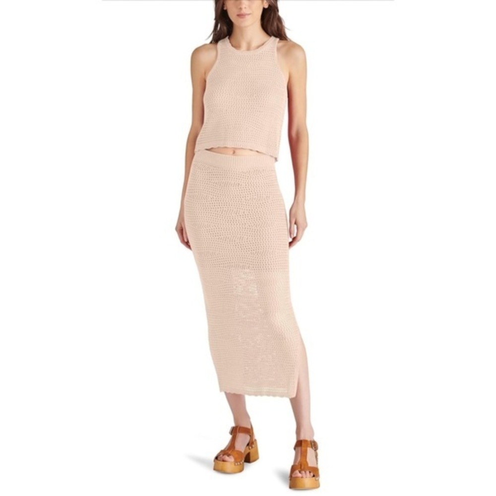 Steve Madden Hannah Crochet Knit Midi Skirt | Size L | NWT